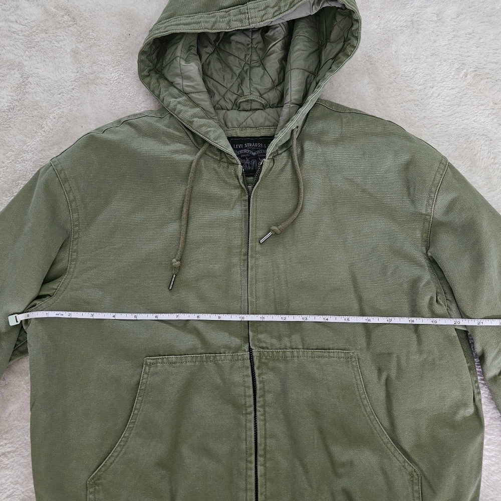 NWT Levi's Canvas Zip Green Jacket Size M Utility Streetwear Athleisure Casual - Picture 9 of 13